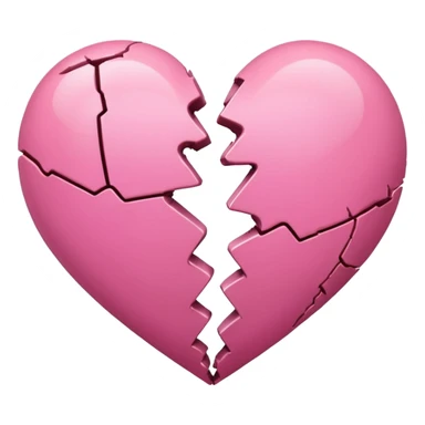 a pink broken heart in two sticker