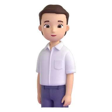 white shirt with three white buttons for a boy sticker