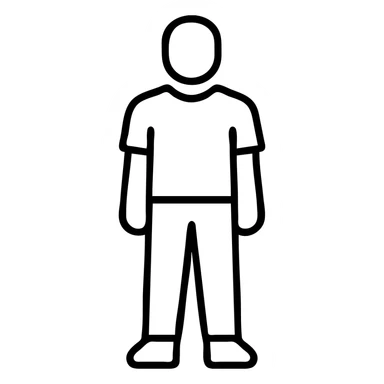 Outline icon of person in casual outfit, standing sticker
