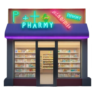 neon pharmacy shop sticker
