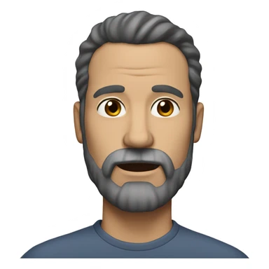 50 year old white man with black hair, brown eyes and a beard sticker