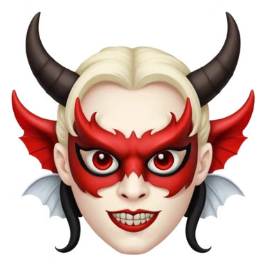 Devil wearing angel mask sticker