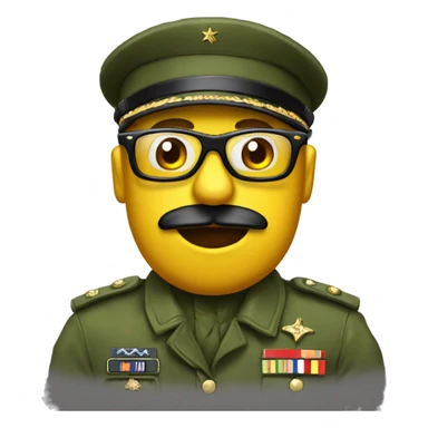 rana con gafas y gorro militar sticker