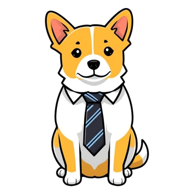 Dog with tie  sticker