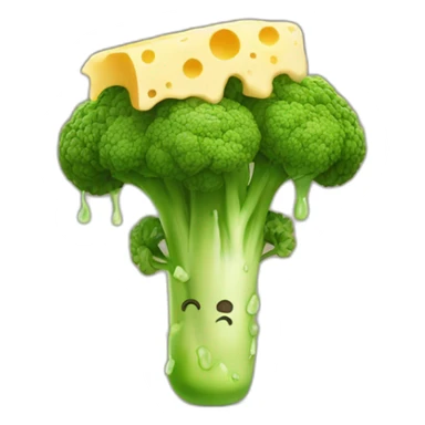 baby brocoli with cheese drip sticker