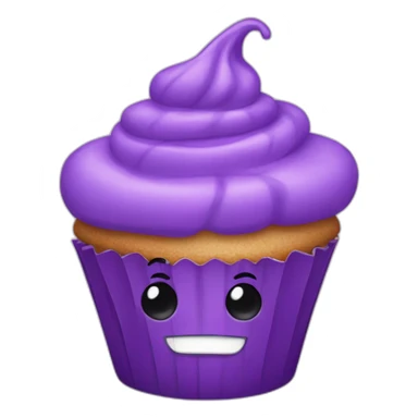 Happy purple cupcake  sticker