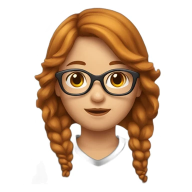 Een meisje met bruin haar en een doorzichtige bril sticker