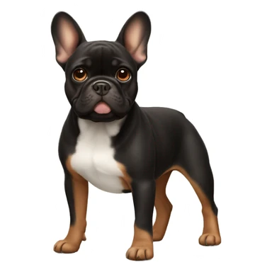 black with brown french bulldog sticker