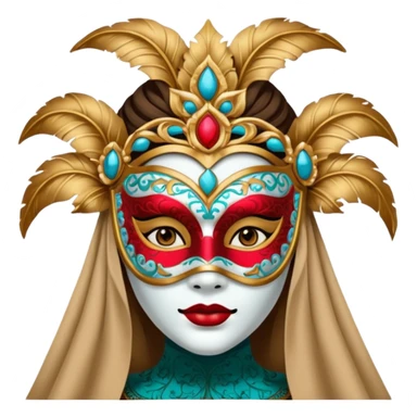 masked person venice volto woman sticker