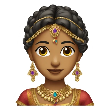 indian girl with gold jewelry sticker