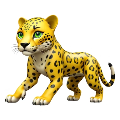 cinematic-jaguar-realistic-full-body-on-all-fours-emoji,-sleek-powerful-frame-poised-for-action,-yellow-fur-adorned-with-bold-black-rosettes,-head-tilted-dramatically,-piercing-green-eyes-locked-onto-its-prey,-simplified-yet-realistic-focus sticker