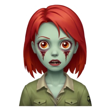 zumbie girl Red hair sticker