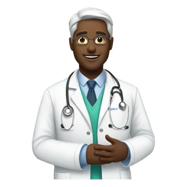 white doctor saying thank you sticker