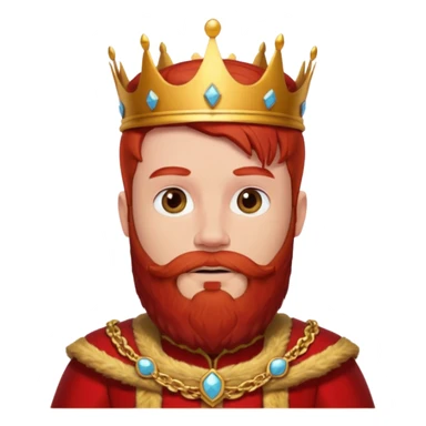 bearded  king  red outfit red hair without crown sticker