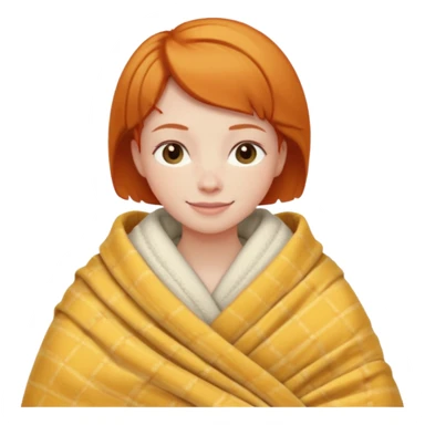 ginger woman short hair bed cuddle blanket  sticker