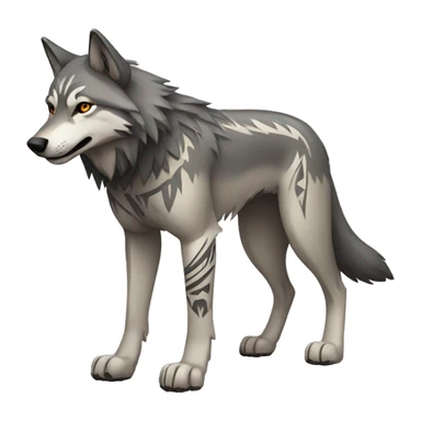 Wolf With Tribal Markings Full Body sticker