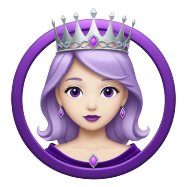 Purple shadow rose silver circle plaque with silver tiara sticker