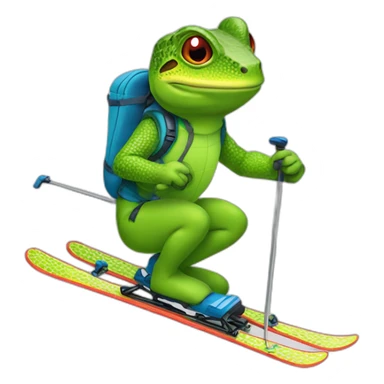 Lezard en train de skier sticker