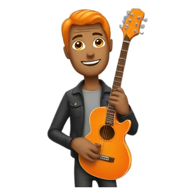 Man with orange guitar sticker