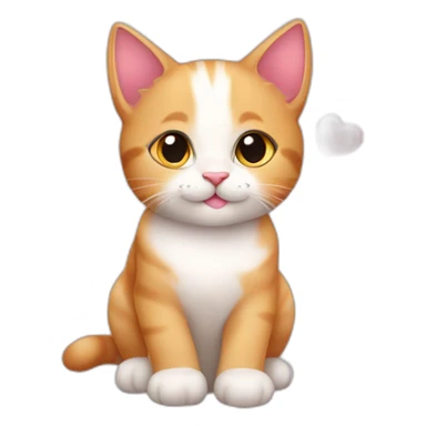 Cute kitten with lots of hearts around it sticker