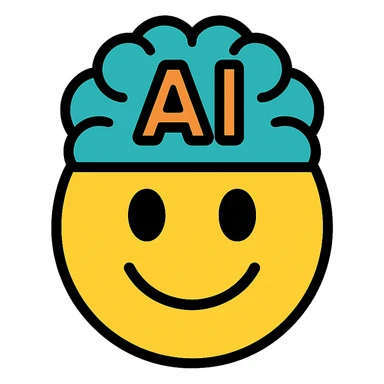 colorful inteligência artificial emoji with black outlines sticker