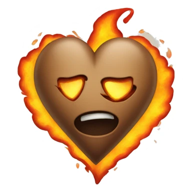 broken heart in fire sticker