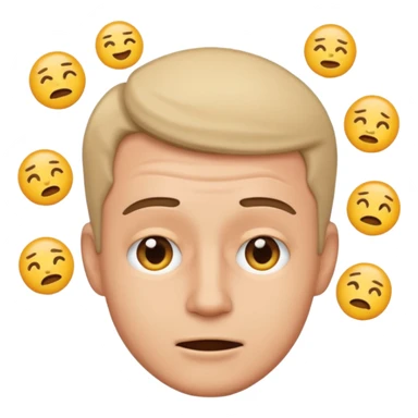 a man shaking his head, emoji style sticker