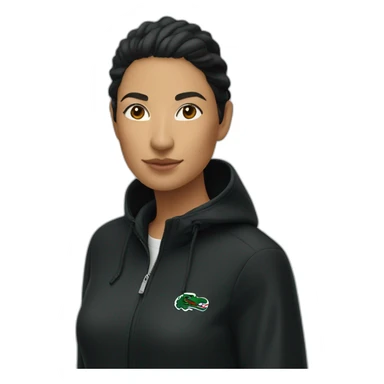 Lacoste latin friends woman with black windbreaker sticker
