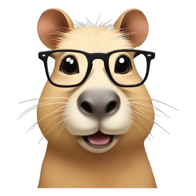 Capybara wearing glasses ￼ sticker