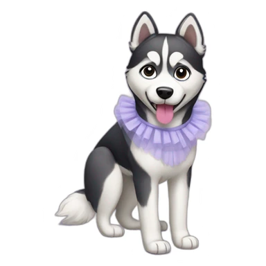 husky with a tutu sticker
