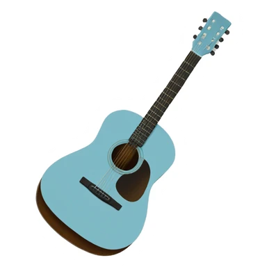 Light blue Acoustic guitar sticker