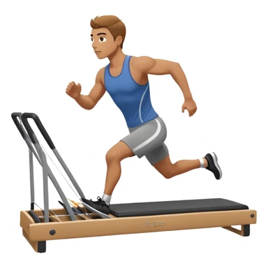 guy running workout pilates reformer  sticker