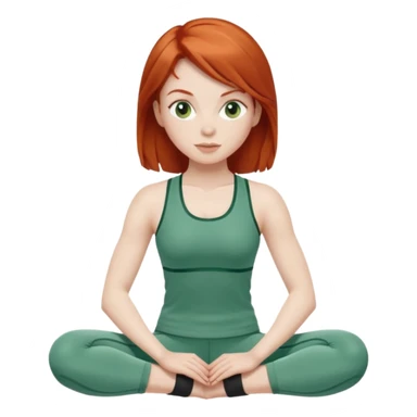 pilates girl whit redhead whit green olvide sports set sticker