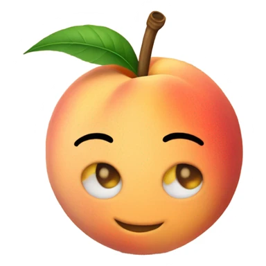 Peach with a straw sticking out of the middle sticker
