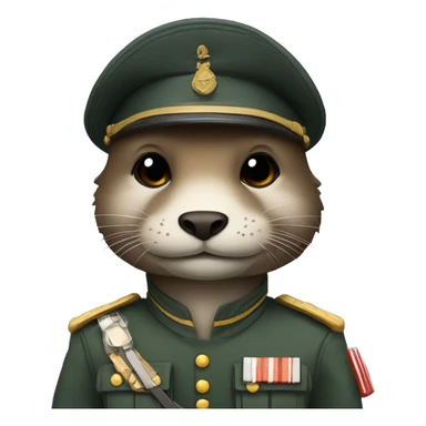 An otter soldier in a  uniform  sticker