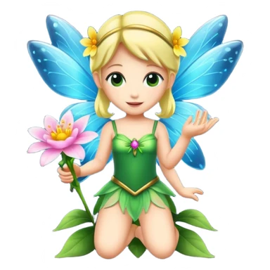 fairy character offering glowing flower sticker