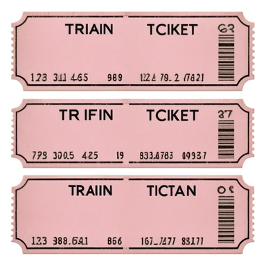 Pale pink Train tickets sticker