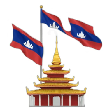cambodgian temple with a cambodgian flag sticker