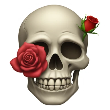 Skull holding rose sticker