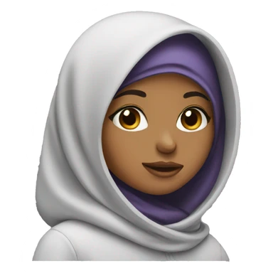 Hijab girl wearing hoodie with lashes sticker
