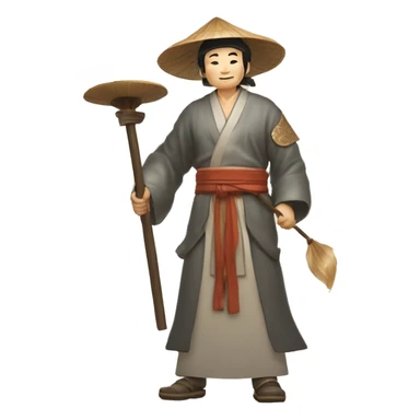 Lu Ban is a legendary figure in Chinese mythology, depicted as a clever craftsman often wearing wide robes, a broad-brimmed hat, and carrying woodworking tools. 🛠️🎩👕 sticker