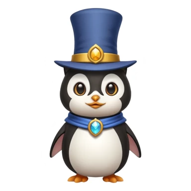 Combine a cat with a top hat in the wizard penguin sticker