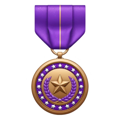 Purple Glitter military medal sticker