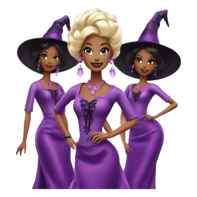 three silkstone Barbie witches enchanted TV series sticker