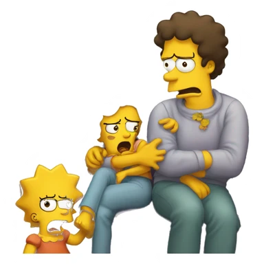 scared simpson family sticker