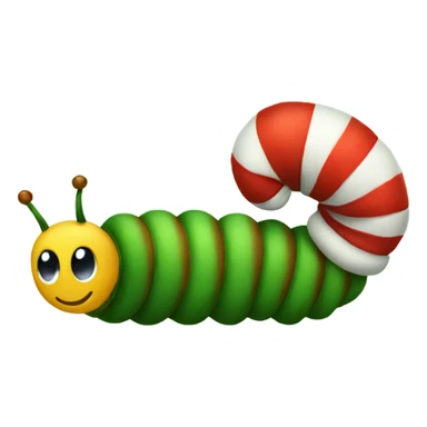 caterpillar wearing christmas hat sticker