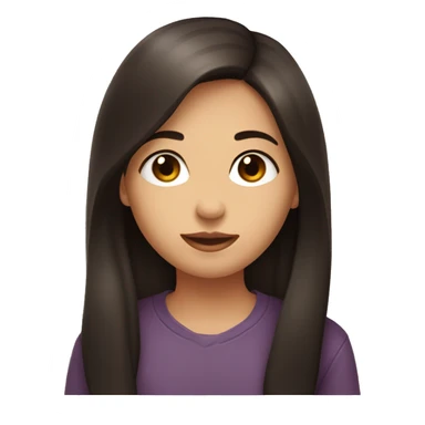 Girl with long dark brown hair kissing a person with ear-length dark brown hair sticker