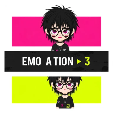 emo banner, cute, expressive, minimal, variation 3 sticker