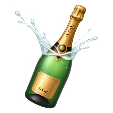 Champaine bottle spurt sticker