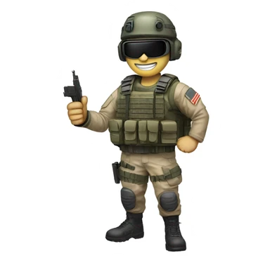Special forces thumbs up with AR sticker
